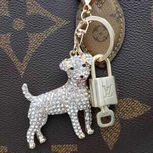 Authentic Louis Vuitton Lock & Key with Unbranded Dog Charm, Keychain